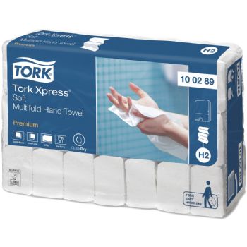 Tork 100289 Xpress Soft håndklædeark H2 hvid 21x150ark