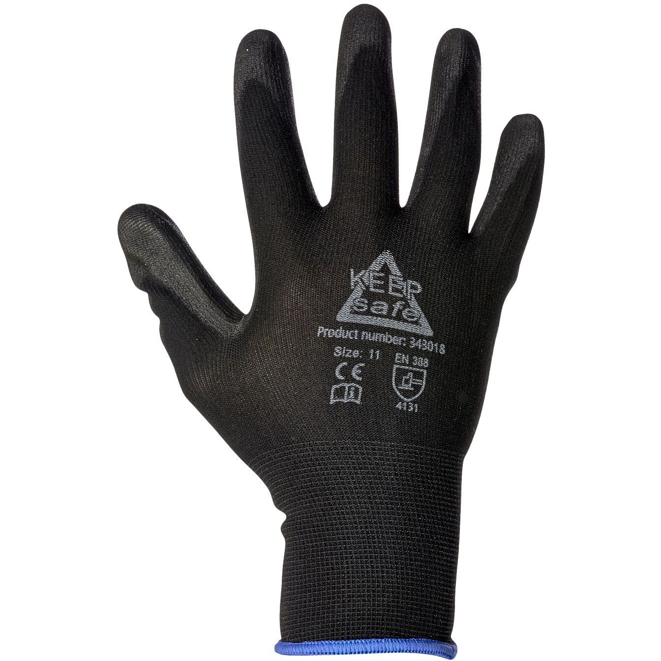 KeepSafe PU-handsker str. 11 sort