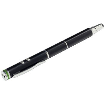Touchscreen stylus kuglepen laserpointer og LED lys 4in1 Sort