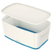 Leitz MyBox m/låg Small 318 x 128 x 191 mm, hvid/blå
