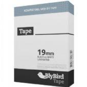 BlyBird D1 tape 19mm sort/hvid