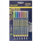 Securit kalkmarker 1-2mm 7 metallic farver