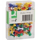 Q-CONNECT Q-connect push pins Æsk/100 stk ass farver
