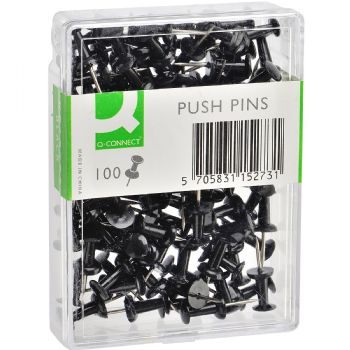 Q-connect Push Pins sort 100stk