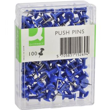 Q-connect Push Pins blå 100stk