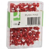Q-CONNECT Q-connect push pins Æsk/100 stk rød