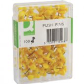 Q-CONNECT Q-connect push pins Æsk/100 stk gul