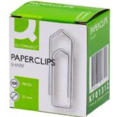 Papirclips 32 mm, Q-Connect 100 i klar plastbox