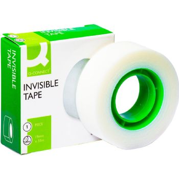 Usynlig tape Q-Connec, 19mm x 33m transparent