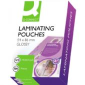 Lamineringslommer Q-Connect, 54 x 86 mm, 125my, klar