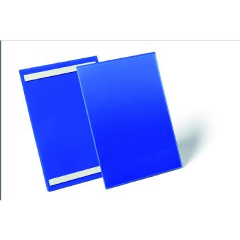 Durable lagerlomme m/selvklæb A4 højformat blå