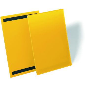Durable lagerlomme m/magnet A4 højformat gul