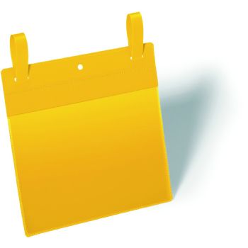 Durable lagerlomme m/strop A5 tværformat gul 50 stk