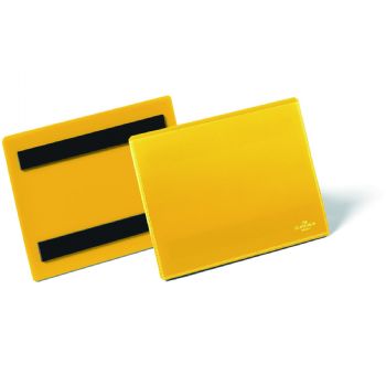 Durable lagerlomme m/magnet A6 tværformat gul