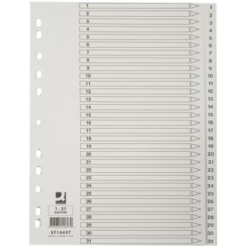 Hvide register fra Q-Connect A4 1-31 Karton
