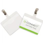 Kongresmærke Q-Connect 60 x 90 mm visitor badge med clips, 