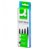 OH pen Q-Connect F Permanent etui med 4 farver