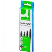 OH pen Q-Connect F Permanent etui med 4 farver