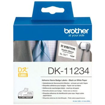 Brother DK11234 navneetiket 60x86mm hvid 260stk