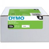 Dymo D1 tape 19mm sort/hvid 10stk