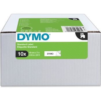 Dymo D1 tape 19mm sort/hvid 10stk