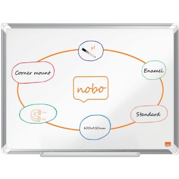 Nobo Premium Plus emaljeret whiteboard 60x45cm hvid
