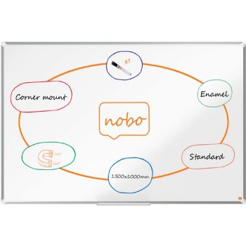 Nobo Premium Plus emaljeret whiteboard 150x100cm hvid