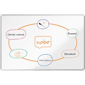 Nobo Premium Plus emaljeret whiteboard 180x120cm hvid