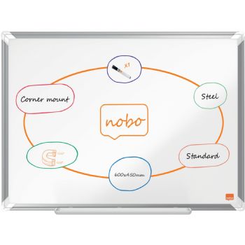 Nobo Premium Plus stål whiteboard 60x45cm hvid