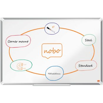 Nobo Premium Plus stål whiteboard 90x60cm hvid