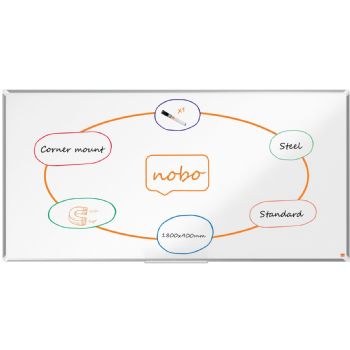 Nobo Premium Plus stål whiteboard 180x90cm hvid