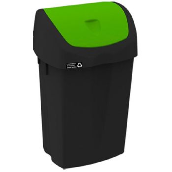 WhiteLabel Nordic Recycle affaldsspand med låg 15 ltr sort/grøn