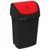 WhiteLabel Nordic Recycle affaldsspand med låg 25 ltr sort/rød