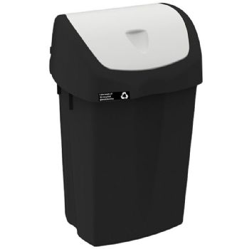 Nordic Office Nordic Recycle affaldsspand med låg 50 ltr sort/hvid