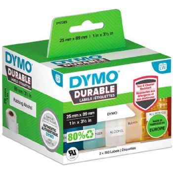 Dymo Durable etiketter 25x89mm hvid