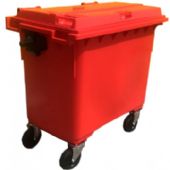 WhiteLabel Skraldecontainer 660L 780x1370x1120mm rød
