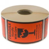 WhiteLabel Etiket FRAGILE 120x70mm orange 1000stk
