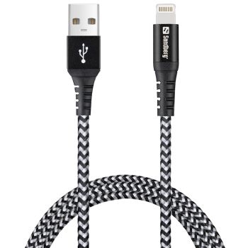 Sandberg Survival lightning USB-kabel 1m sort/hvid