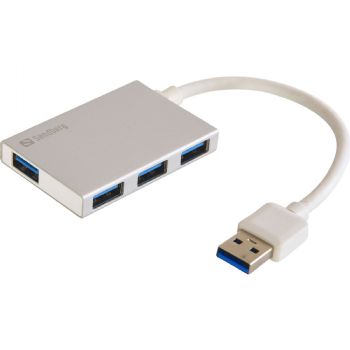 Sandberg 3.0 USB-hub sølv