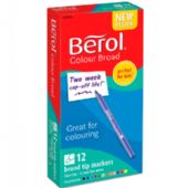 Berol Broad fiberpen flere farver 12 stk