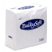 Bulkysoft 3lags 40x40cm middagsserviet hvid 70stk