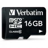 VERBATIM Memory Card 16GB Micro SDHC m/adapter