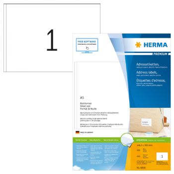 Herma 8690 A5 148,5x205mm etiketark hvid 400stk