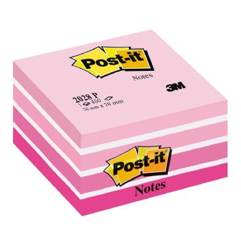 Post-it Kubus 2028P pastel pink 76x76mm Blok a 450 blade