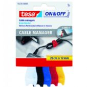 Velcro tape Tesa Kabel strips, 5 stk assorterede farver