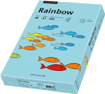 Rainbow A3 kopipapir 80g blå 500ark