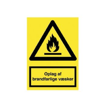 WhiteLabel Advarselsskilt A4 \'oplag af brandfarlige væsker\' vinyl