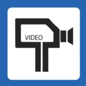 WhiteLabel Piktogram 100x100mm 'VIDEO' blå