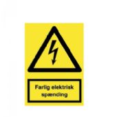 WhiteLabel Advarselsskilt A5 'Farlig elektrisk spænding' gul