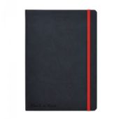Notesbog Oxford Black n'Red A5 lin. imiteret omslag Sort